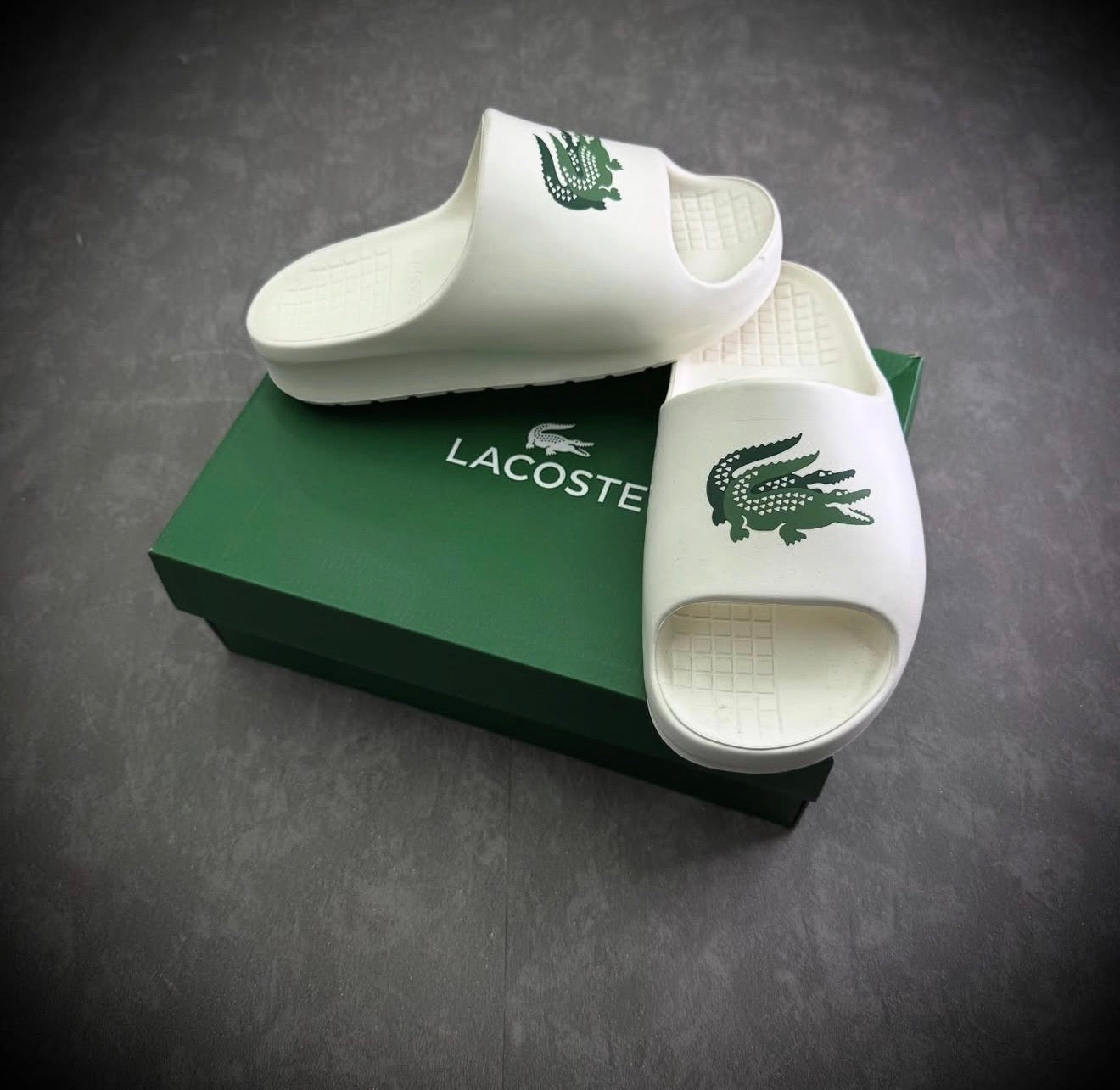 Chinelo Lacoste Slide Branco
